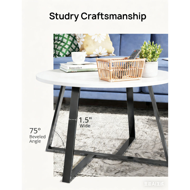 Minelva Single Coffee Table, Black stand, Black