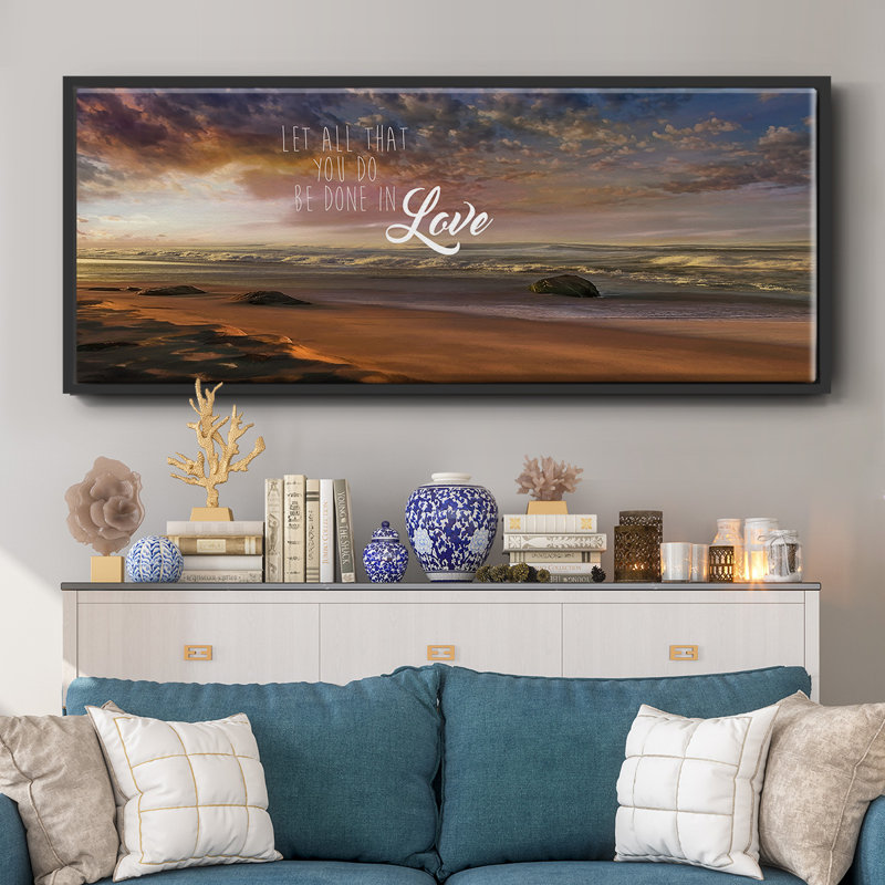 «Be Done In Love», toile encadrée, H 24 po x l 60 po