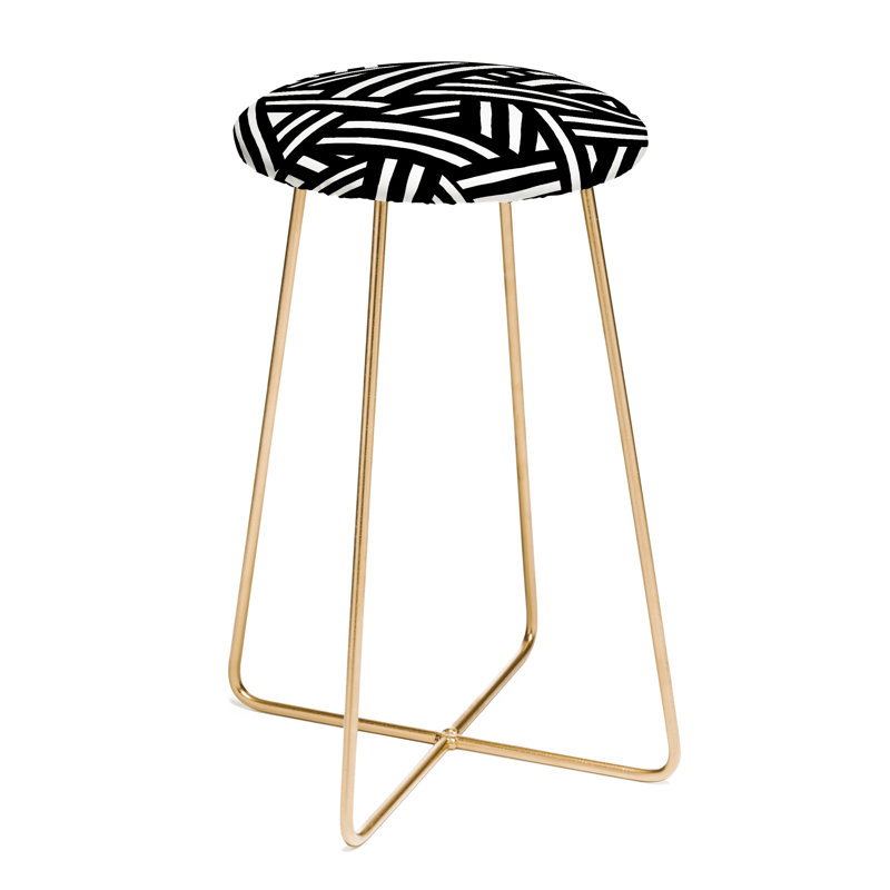 Upholstered Faux Leather Counter Stool