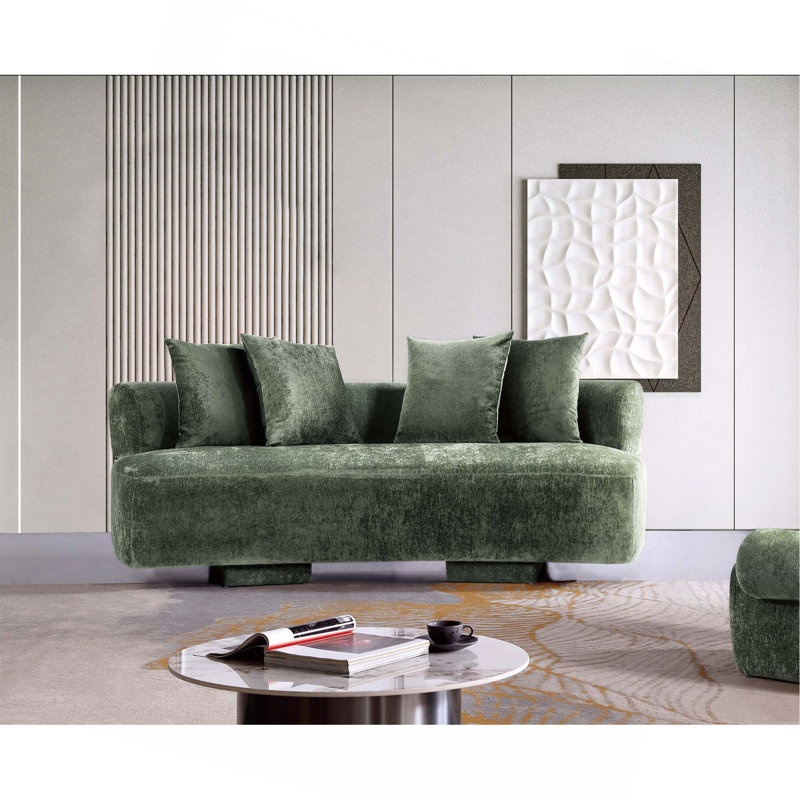 Canapé Modern, H 29,5 po x l 90,6 po x P 44,5 po, Vert olive