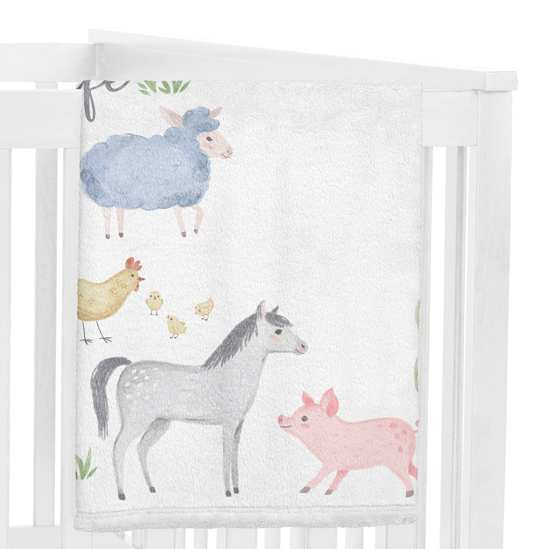Farm Animals OnThe Farm Fleece Baby Blanket Sweet Jojo Designs