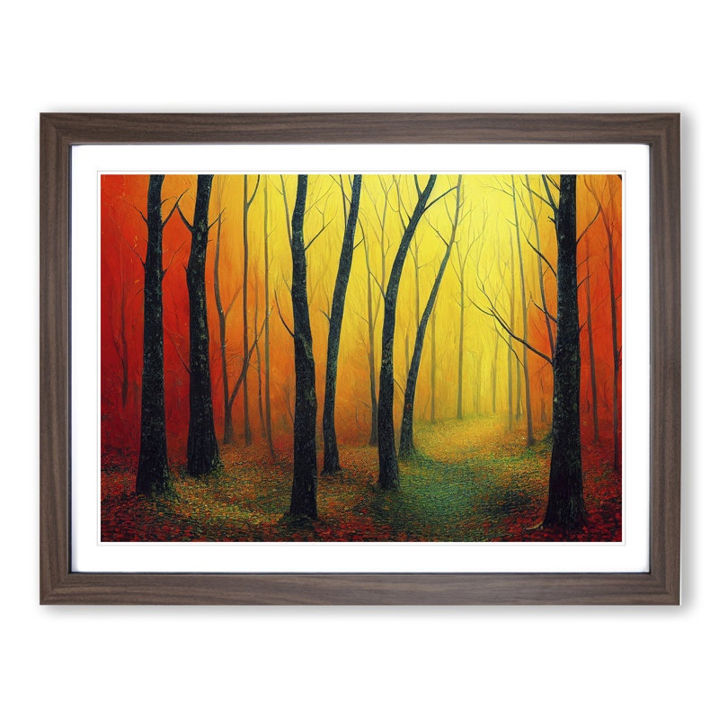 An Angelical Autumn Forest - Framed Print, Walnut