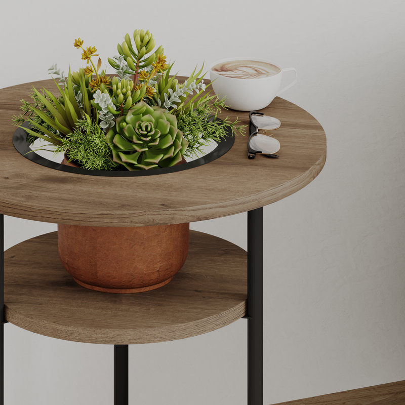 End Table, Dark Oak Effect
