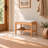 Upholstered Beech Wood Shoe Storage Bench with Ivory Cushion