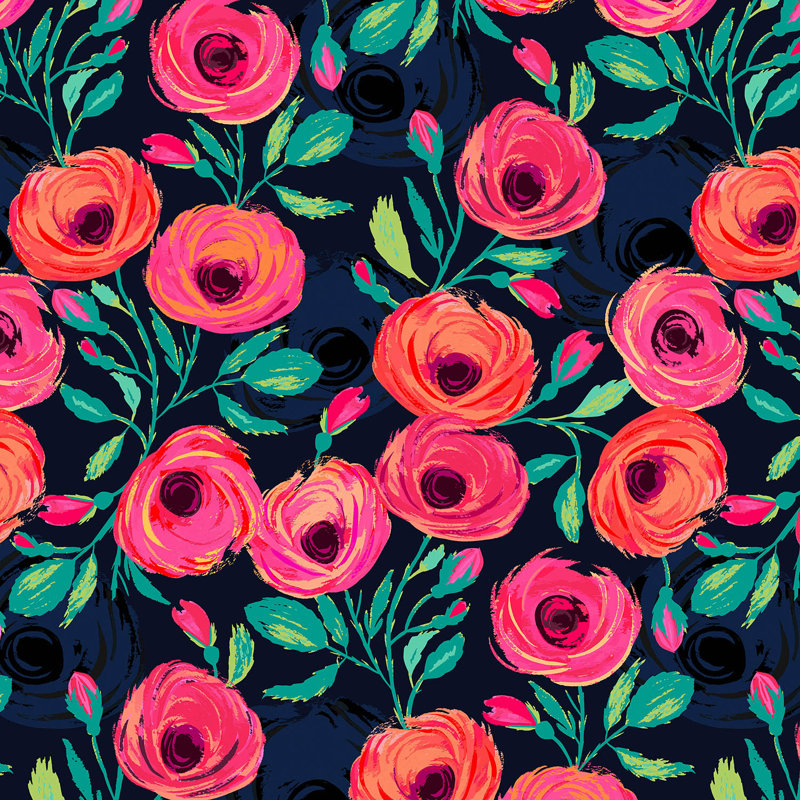 Ensemble de housse de couette en microfibre DiaNoche par Jill O Connor - Rose Garden