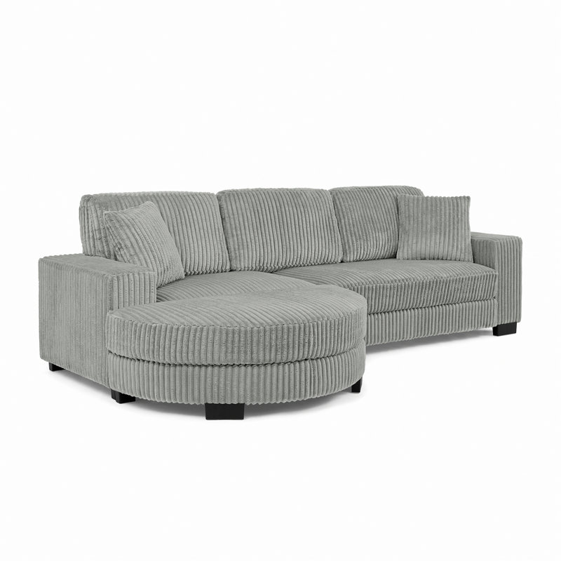 Canapé modulaire rembourré, canapé modulaire en L pour l'intérieur, Gris