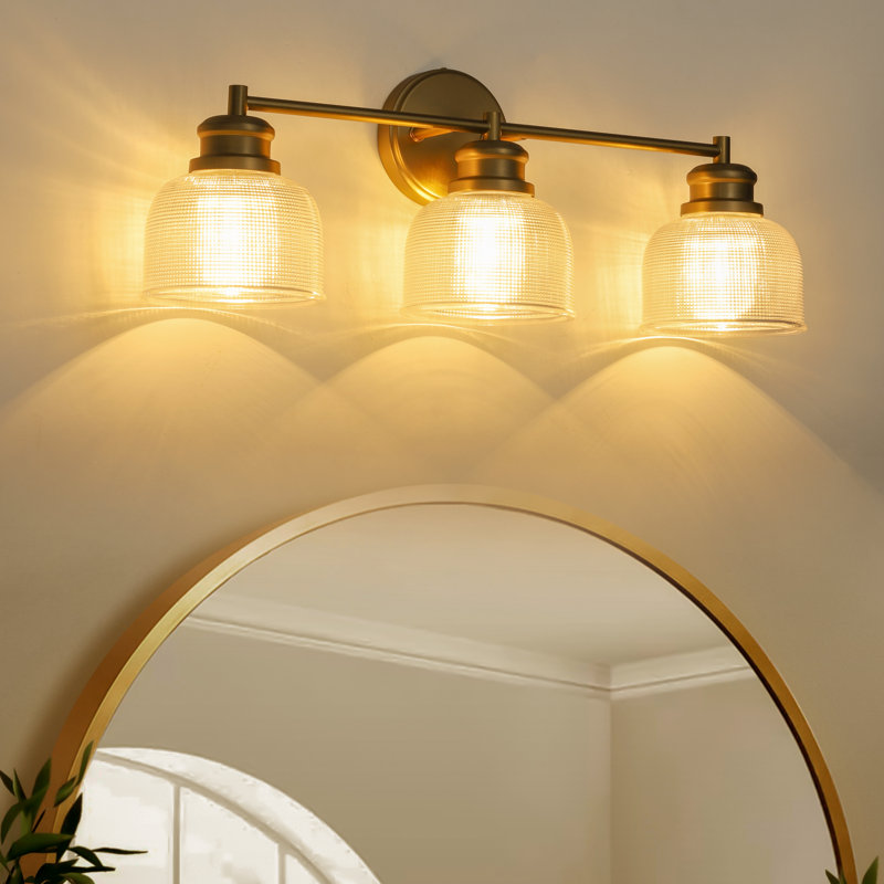 Éclairage pour salle de bain 3 lumières, Laiton