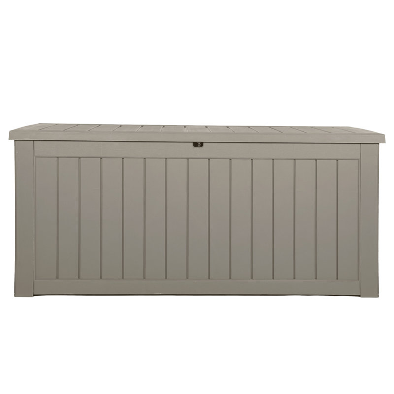 Coffre de rangement en résine 180 gallons avec loquet verrouillable et cloison, coffre de rangement extérieur résistant aux intempéries