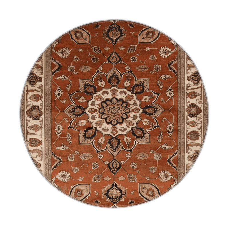 Persian Brown Indoor and Outdoor Area Rug, Rectangle 3' x 5'