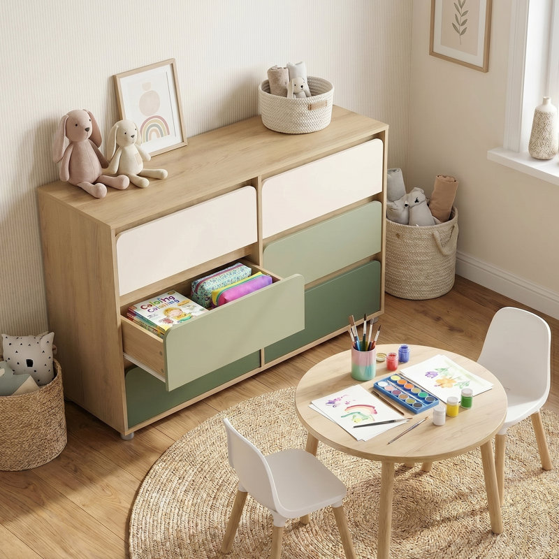 Bustillo 47'' W Modern Contemporary Kids Dresser with 6 Drawer For Kids Room