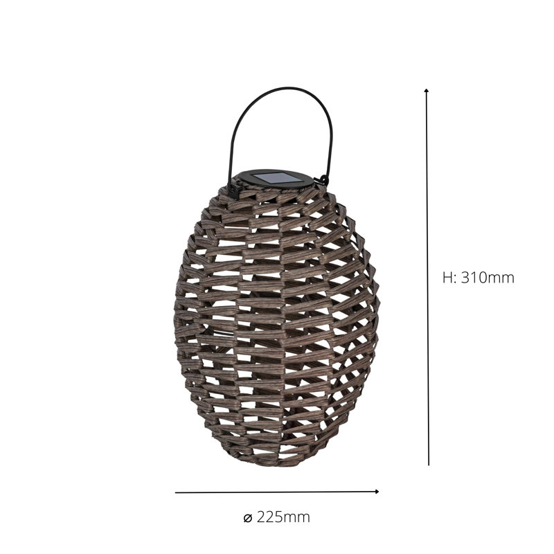 Aina Solar Powered Integrated LED Jar Lantern, 31cm H x 22.5cm W x 22.5cm D