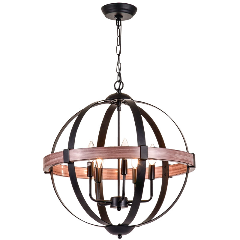 Lustre en forme de globe à 5 lumières Ratley