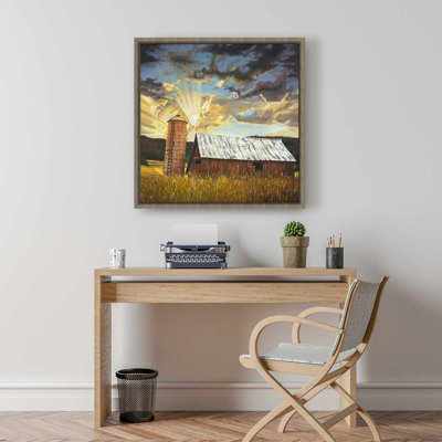 Hay Barn Brown Landscapes Framed Canvas | Home Decor Art
