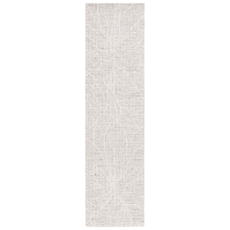 Adysun Hand Tufted Wool/Cotton Floral Rug in Beige/Ivory, Runner 2'3" x 9'