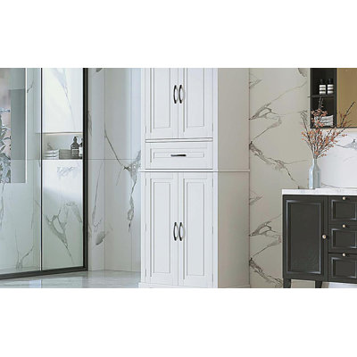 Bathroom Storage Cabinet with Multi-Functional Storage Space, Drawer with Slide Rails, Adjustable Shelf