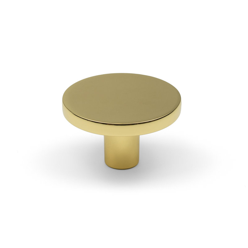 Polished Brass Disc Knobs, 41mm Knob