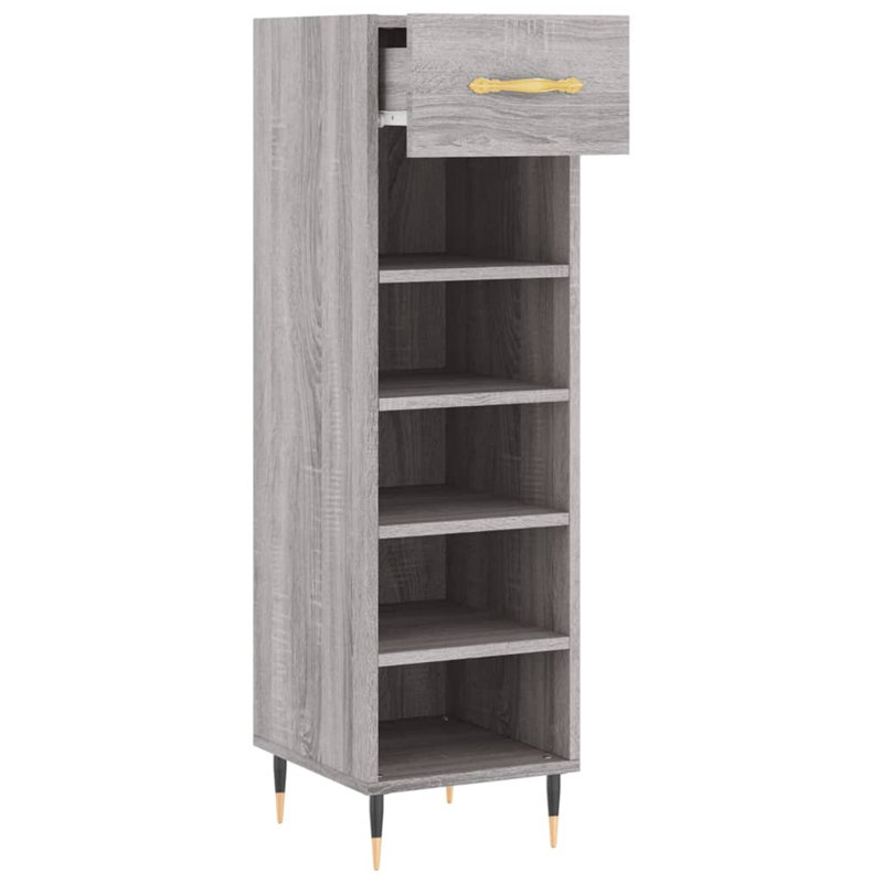 Besik 6 Pair Shoe Rack, Grey Sonoma