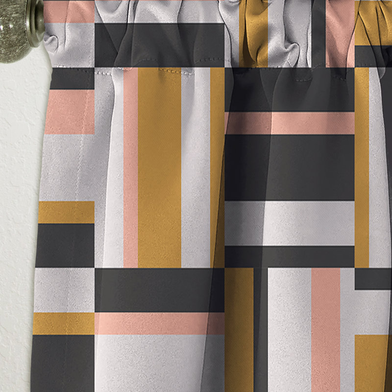 Golden River Stones - Rideau simple occultant moderne Mid-Century abstrait, L 52 po x L 84 po