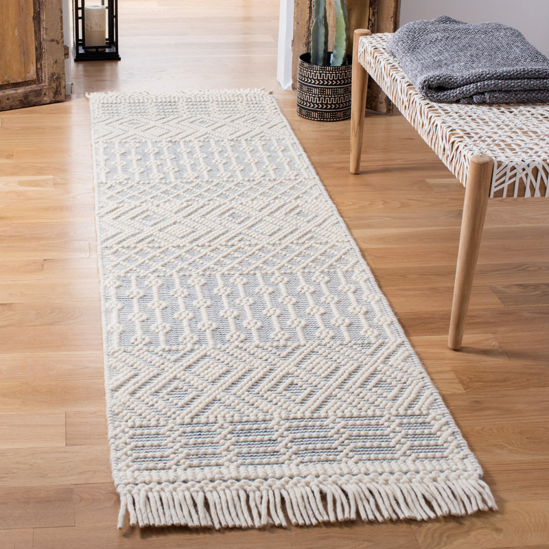 Tapis en laine tissé à la main Cleveland, Tapis de couloir 2 pi 3 po x 8 pi
