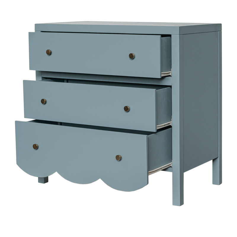 Commode 3 tiroirs Adamstown, bleu ardoise, Bleu ardoise