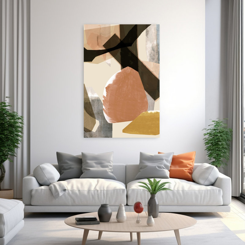 Art contemporain contemporain abstrait géométrique, H 60 po x l 40 po