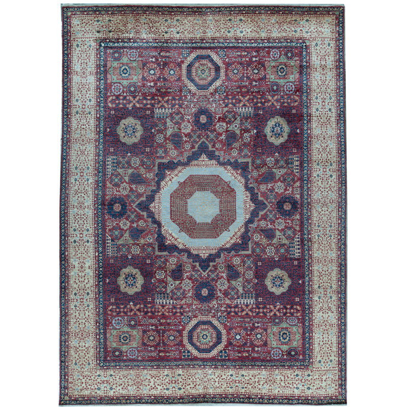 Aryana Wool Oriental Area Rug in Beige/Rose/Blue