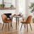 Chardee Upholstered Dining Chairs Faux Leather Waterproof Side Chair with Metal Frame-1629585642