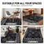 Tapis à poil long géométrique gris anthracite foncé - velours moyen, texture douce, adapté aux enfants-932511614