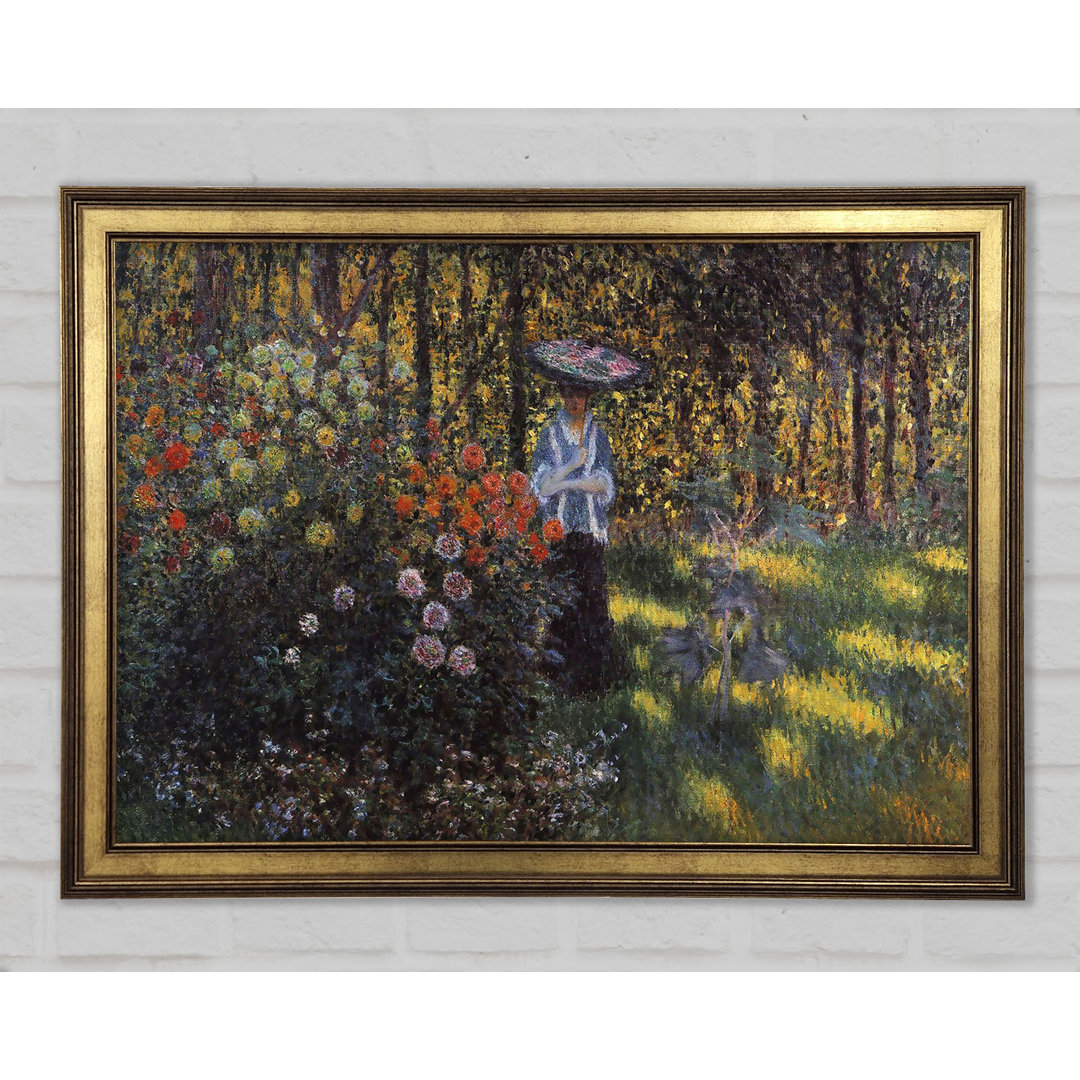 Monet Frau mit Sonnenschirm im Garten von Argenteuil - Einzelne Bilderrahmen Kunstdrucke