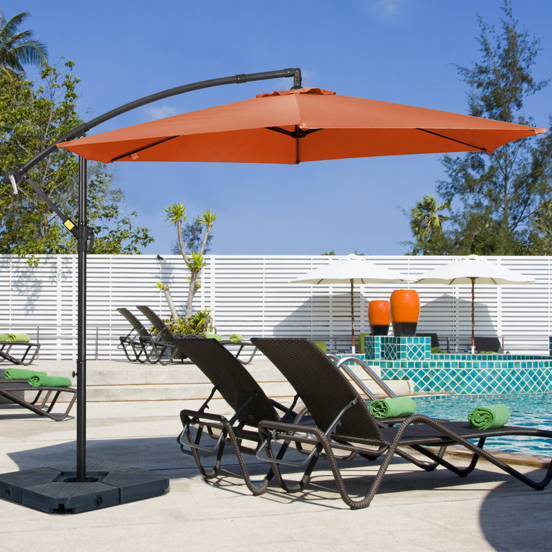 Ersheen 120'' Cantilever Umbrella, Coral Red