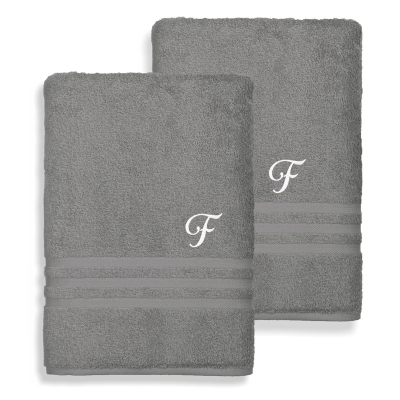 Ensemble de serviettes de bain 1 pièce en coton turc Denzi, F, Gris foncé