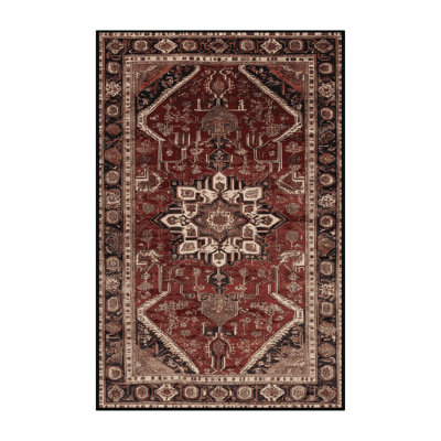Tapis persan noir lavable à la machine