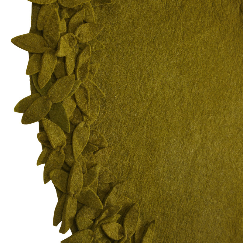 Overlapping Flowers Christmas Tree Skirt, Chartreuse, 64" W