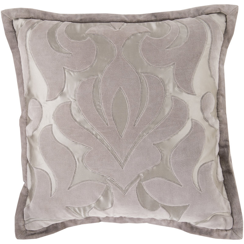 Coussin décoratif en coton, H 18 po x l 18" x P 4 po, Taupe, Polyester