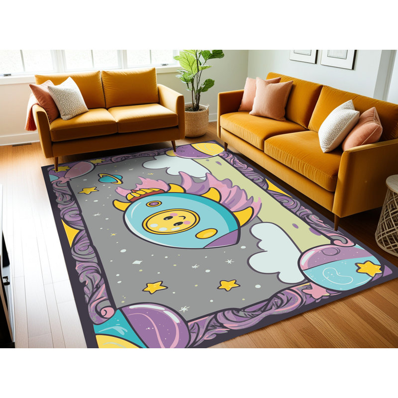 Tapis pour enfant Zoomie Kids, Rectangulaire 7 pi x 10 pi