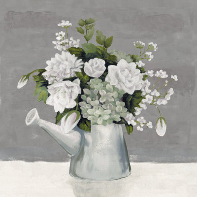 Watering Can Flowers - Wrapped Canvas Painting