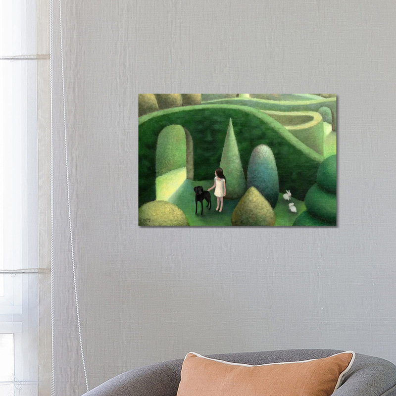 Black Dog by Antoinette Kelly - Wrapped Canvas Print, 30.48 cm H x 45.72 cm W