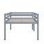 Structure de lit double, lit mezzanine compact en bois d'hévéa avec marches pour un accès facile-1956939203
