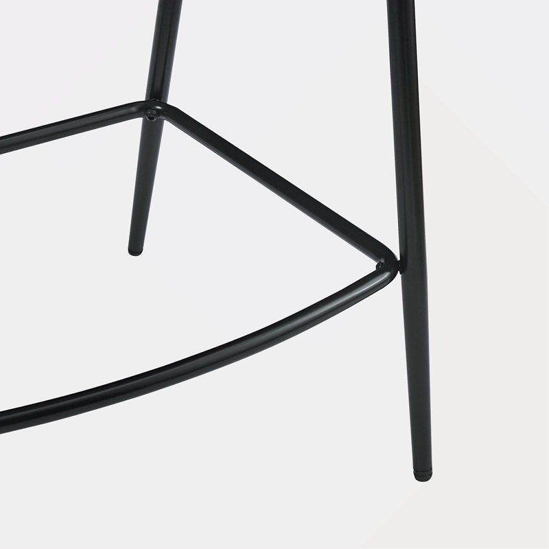 Ensemble de 2 tabourets de comptoir de 26 po, tabourets de comptoir revêtus de polyuréthane avec structure en fer, dossier, repose-pieds, tabourets de comptoir à accoudoirs pour bar personnel, comptoir de cuisine