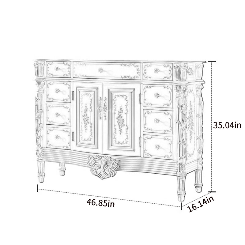 Buffet décoratif européen peint à la main