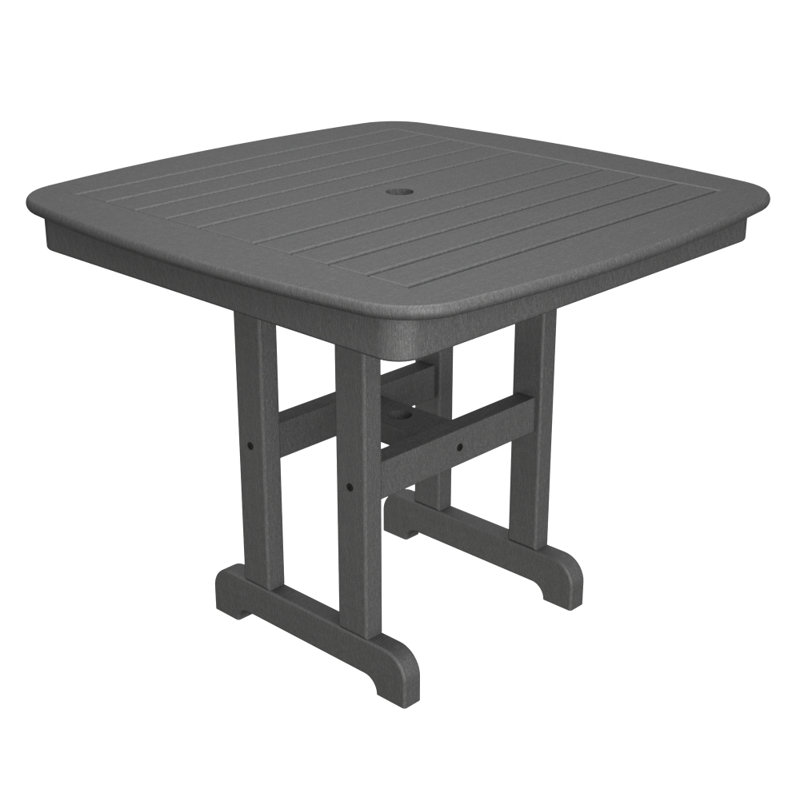 POLYWOOD Nautical Dining Table, 29" H x 36.75" L x 36.75" W, Slate