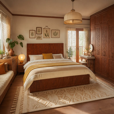 [Brand] Structure de lit plateforme en bois massif grand format avec tiroirs de rangement latéraux, support de lattes en bois de la tête de lit courbée, aucun sommier nécessaire, lit de chambre en bois naturel minimaliste