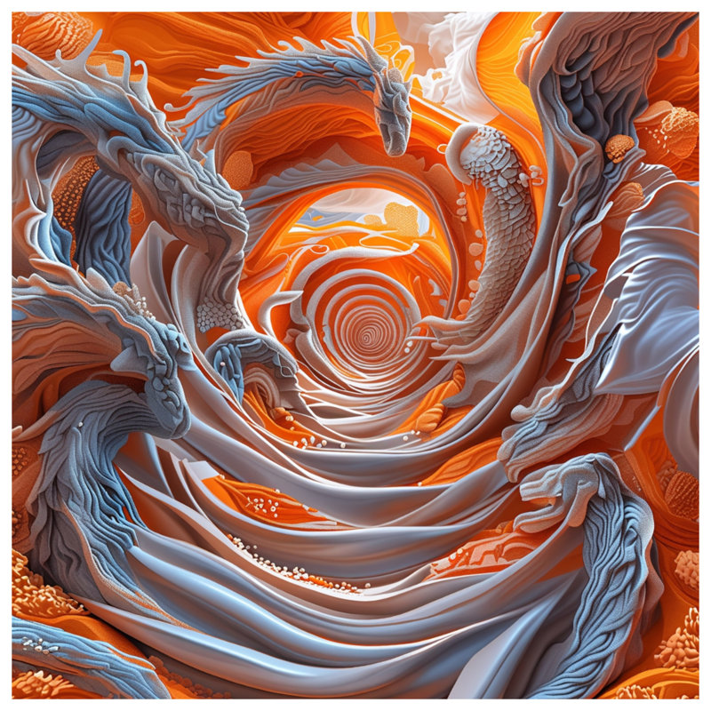 Rideaux de douche Abstract Dragon Swirls, L 70 po x H 84 po