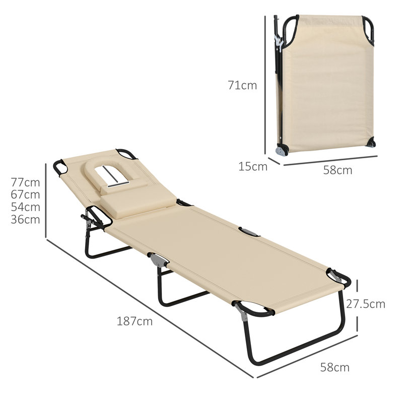 Orinta 187cm Long Reclining Single Chaise with Cushions, Brown