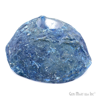 Rough Agate Candle Holder, Blue Crystal Home Décor, Natural Agate Home Accent