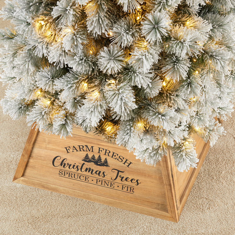 Colliers d'arbre de Noël trapézoïdaux en bois, Naturel, 26"