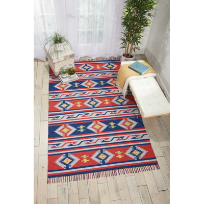Tapis bleu bohémien Farrah