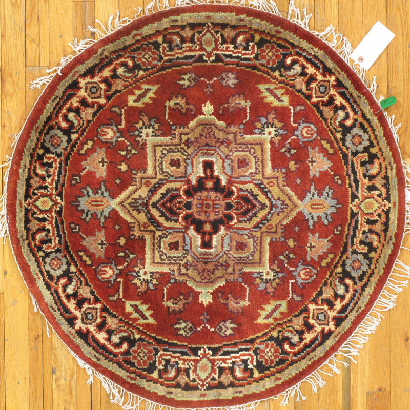 Wool Oriental Area Rug in Rust