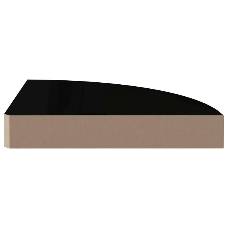 Arst 2 Piece Corner Shelf, 3.8cm H x 35cm W x 35cm D, High Gloss Black