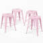 Tabouret de bar de 61 cm (24 pouces) de hauteur comptoir, ensemble de 4 tabourets de bar en métal sans dossier, non empilables-134966398-134966407